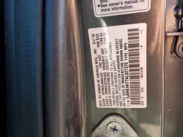 5J6RE4H77AL027370 - 2010 HONDA CR-V EXL Grafito foto 14