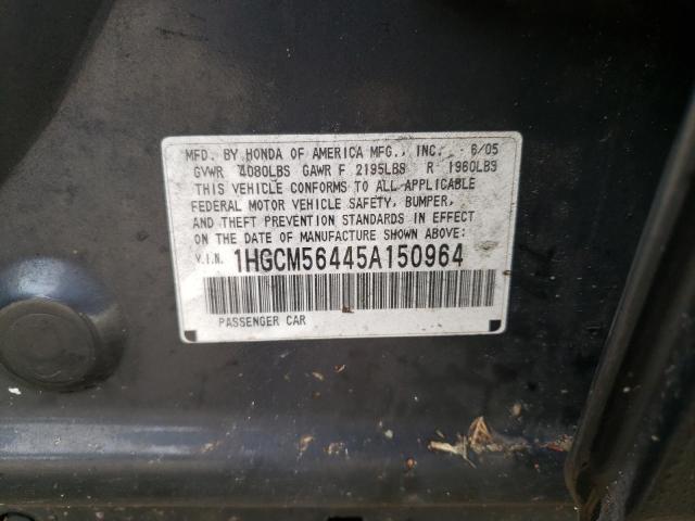 1HGCM56445A150964 - 2005 HONDA ACCORD LX GRAY photo 13