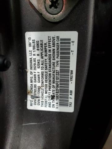 19XFB2F94FE101337 - 2015 HONDA CIVIC EXL ნაცრისფერი ფოტო 13