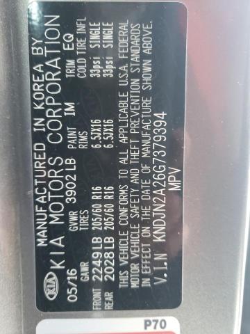 KNDJN2A26G7379394 - 2016 KIA SOUL GRAY photo 13