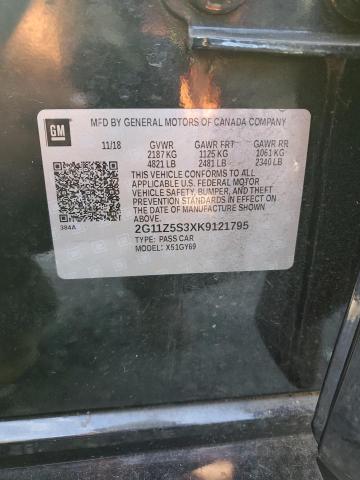 2G11Z5S3XK9121795 - 2019 CHEVROLET IMPALA LT BLACK photo 12