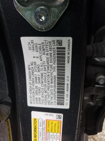 2HGFE2F53RH589985 - 2024 HONDA CIVIC SPORT GRAY photo 12