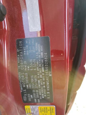 KNDMG4C36A6328824 - 2010 KIA SEDONA LX RED photo 13