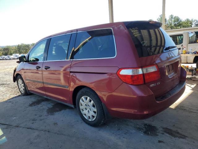5FNRL38216B095040 - 2006 HONDA ODYSSEY LX BURGUNDY photo 2