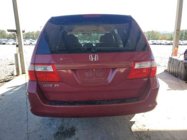 5FNRL38216B095040 - 2006 HONDA ODYSSEY LX BURGUNDY photo 6