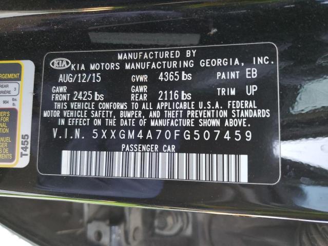 5XXGM4A70FG507459 - 2015 KIA OPTIMA LX BLACK photo 12