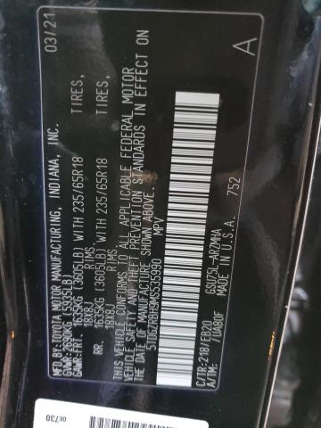 5TDGZRBH9MS535990 - 2021 TOYOTA HIGHLANDER XLE BLACK photo 13