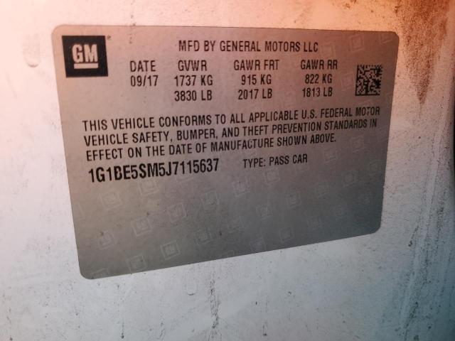 1G1BE5SM5J7115637 - 2018 CHEVROLET CRUZE LT 白色 照片 12