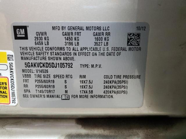 5GAKVCKD5DJ105792 - 2013 BUICK ENCLAVE Qəhvəyi foto 14