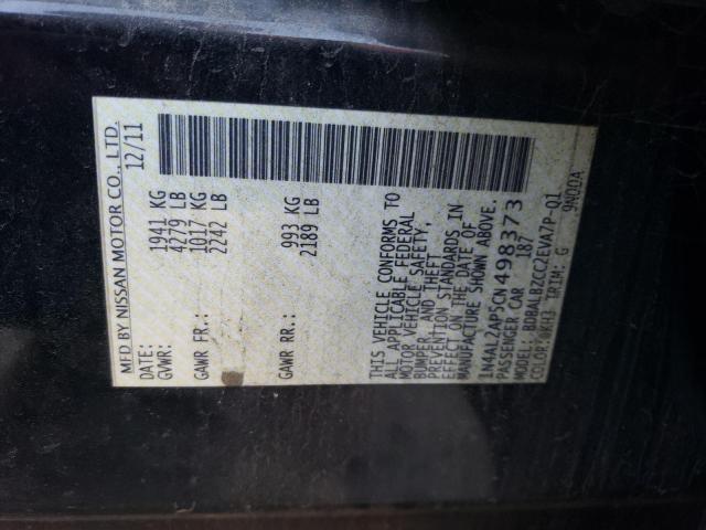 1N4AL2AP5CN498373 - 2012 NISSAN ALTIMA BASE BLACK photo 12