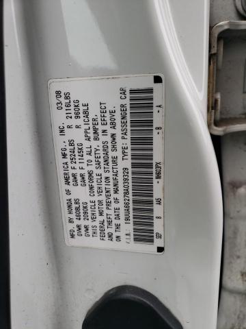 19UUA66278A039329 - 2008 ACURA TL WHITE photo 12