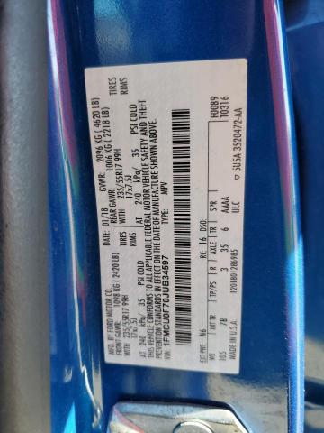 1FMCU0F70JUB34597 - 2018 FORD ESCAPE S BLUE photo 13