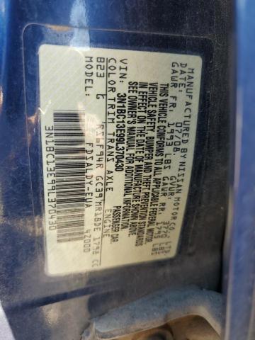 3N1BC13E99L370430 - 2009 NISSAN VERSA S BLUE photo 12
