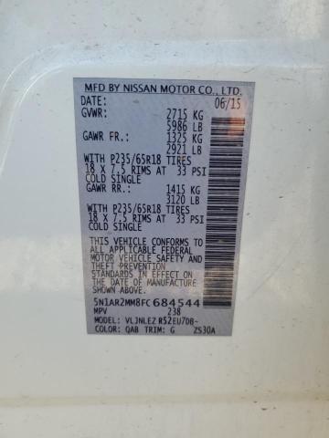 5N1AR2MM8FC684544 - 2015 NISSAN PATHFINDER S 白色 照片 14