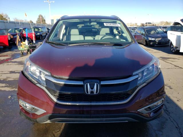 2HKRM4H72GH655214 - 2016 HONDA CR-V EXL MAROON photo 5