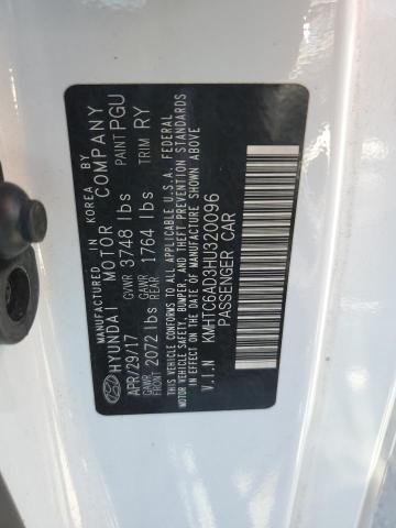 KMHTC6AD3HU320096 - 2017 HYUNDAI VELOSTER WHITE photo 12