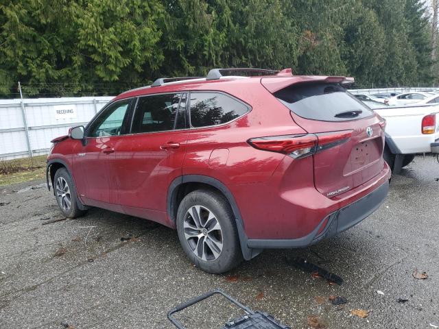 5TDGBRCH8MS531514 - 2021 TOYOTA HIGHLANDER HYBRID XLE RED photo 2