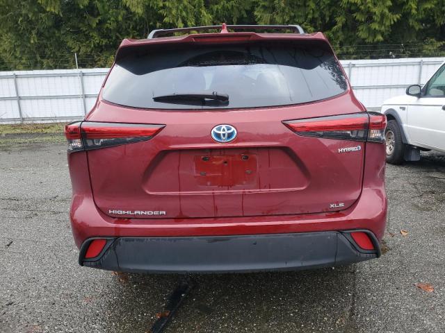 5TDGBRCH8MS531514 - 2021 TOYOTA HIGHLANDER HYBRID XLE RED photo 6