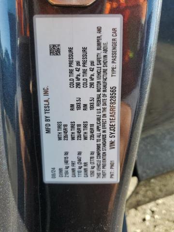 5YJ3E1EA5RF828565 - 2024 TESLA MODEL 3 Grafit fotoğraf 12