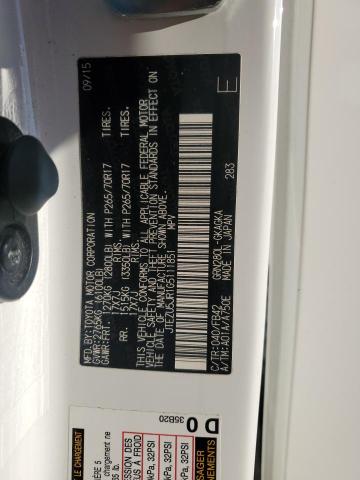 JTEZU5JR1G5111851 - 2016 TOYOTA 4RUNNER SR5 თეთრი ფოტო 13