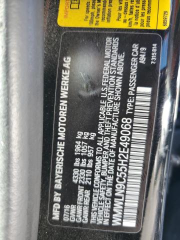 WMWLN9C55H2E49068 - 2017 MINI COOPER S CLUBMAN BLACK photo 12