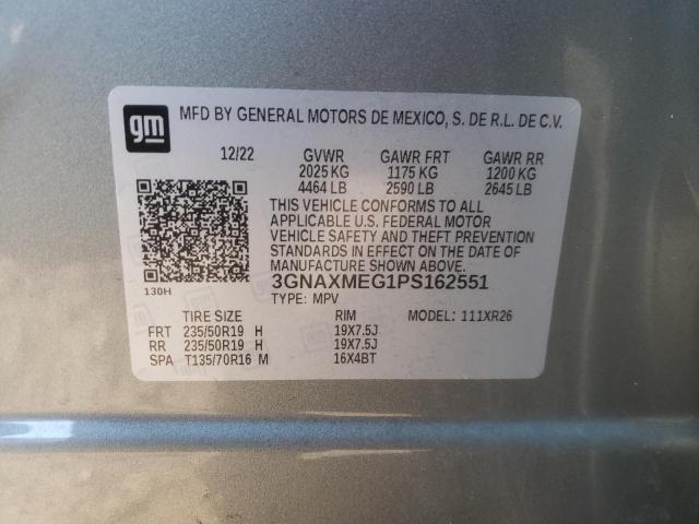 3GNAXMEG1PS162551 - 2023 CHEVROLET EQUINOX RS SILVER photo 13