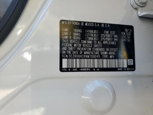 3CZRU6H3XNM709045 - 2022 HONDA HR-V LX WHITE photo 13