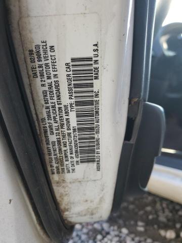 4S3BK4350W7317861 - 1998 SUBARU LEGACY L WHITE photo 12