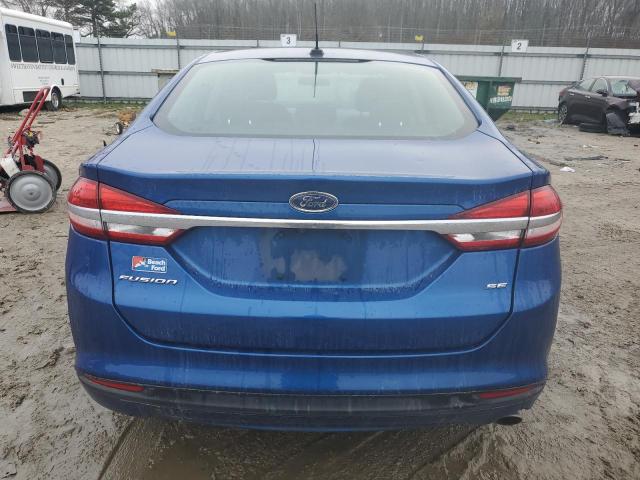 3FA6P0H75HR319256 - 2017 FORD FUSION SE BLUE photo 6