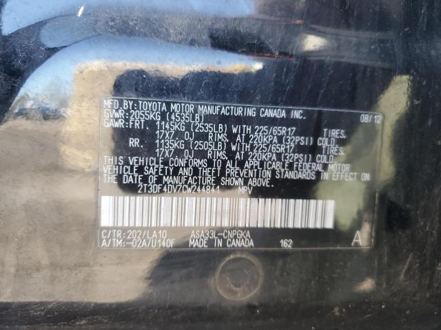 2T3DF4DV7CW244841 - 2012 TOYOTA RAV4 LIMITED Qara foto 13