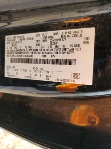 5LMCJ3C90HUL69380 - 2017 LINCOLN MKC RESERVE შავი ფოტო 12