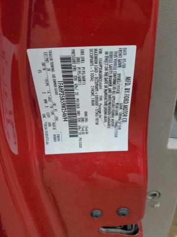 1FAHP35N59W254694 - 2009 FORD FOCUS SE RED photo 12