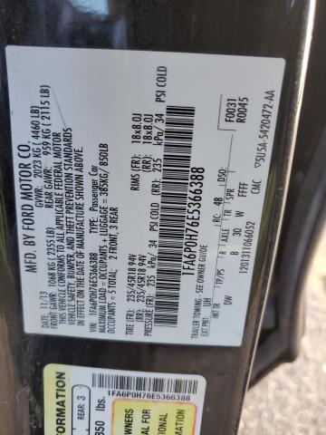 1FA6P0H76E5366388 - 2014 FORD FUSION SE CHARCOAL photo 12