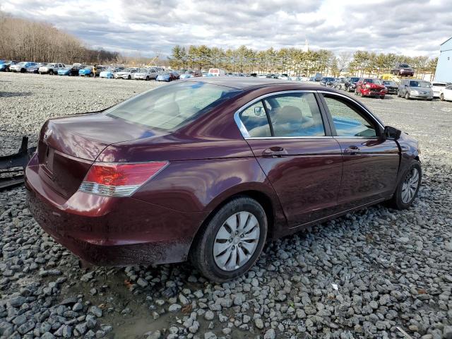 1HGCP26329A191029 - 2009 HONDA ACCORD LX MAROON photo 3