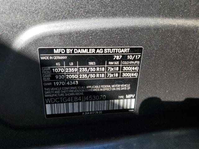 WDCTG4EB4JJ453070 - 2018 MERCEDES-BENZ GLA 250 Graphit Foto 13