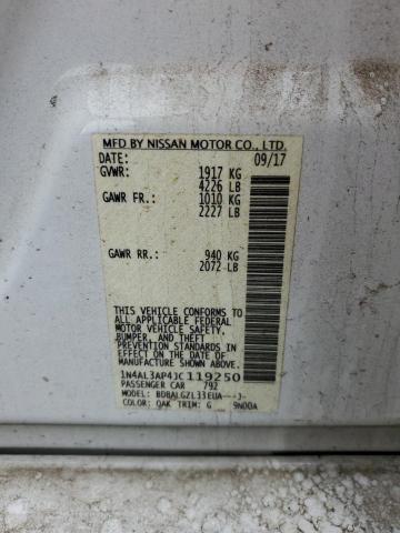 1N4AL3AP4JC119250 - 2018 NISSAN ALTIMA 2.5 白色 照片 12