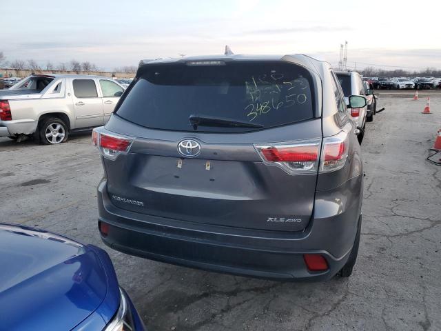 5TDJKRFH2GS348650 - 2016 TOYOTA HIGHLANDER XLE GRAY photo 6