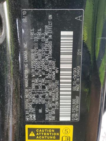 2T2BK1BA8AC067592 - 2010 LEXUS RX 350 BLACK photo 12