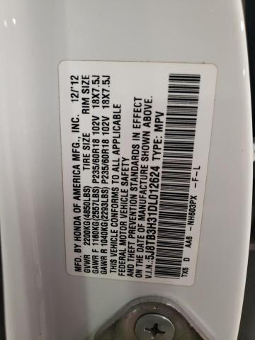 5J8TB3H31DL012624 - 2013 ACURA RDX WHITE photo 12