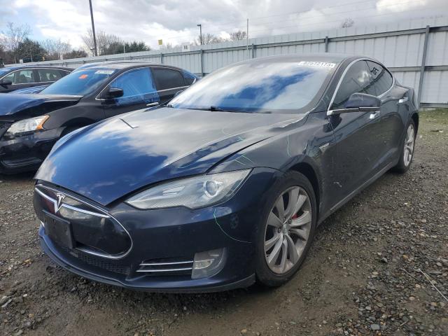 5YJSA1H19EFP60526 - 2014 TESLA MODEL S ლურჯი ფოტო 1
