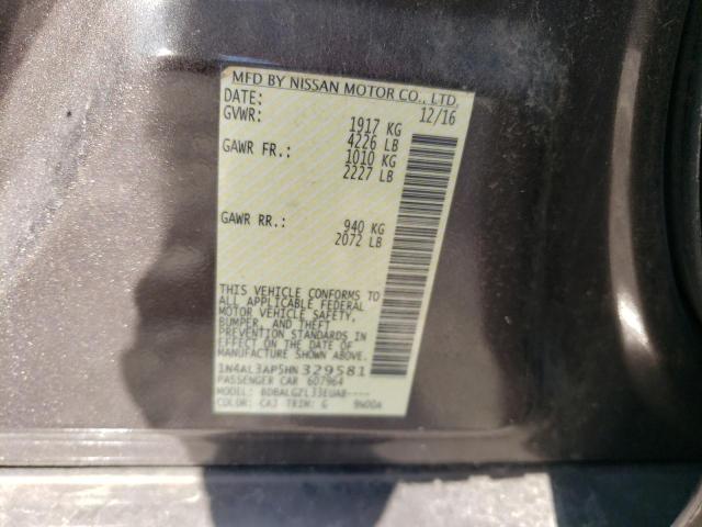 1N4AL3AP5HN329581 - 2017 NISSAN ALTIMA 2.5 BROWN photo 13