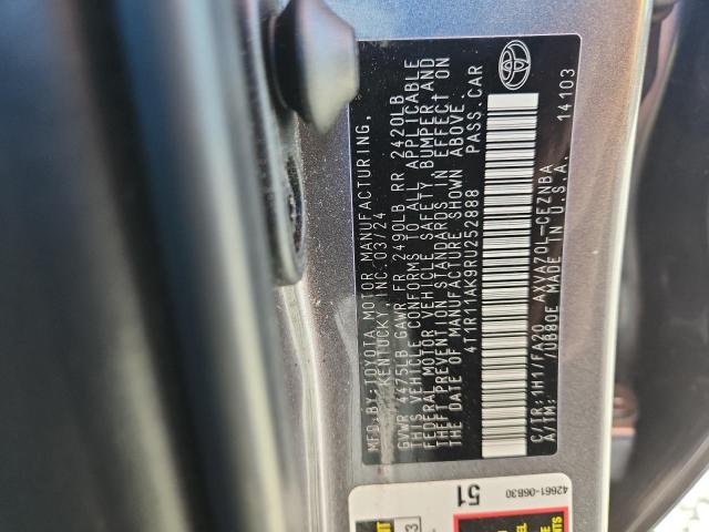 4T1R11AK9RU252888 - 2024 TOYOTA CAMRY LE SILVER photo 12