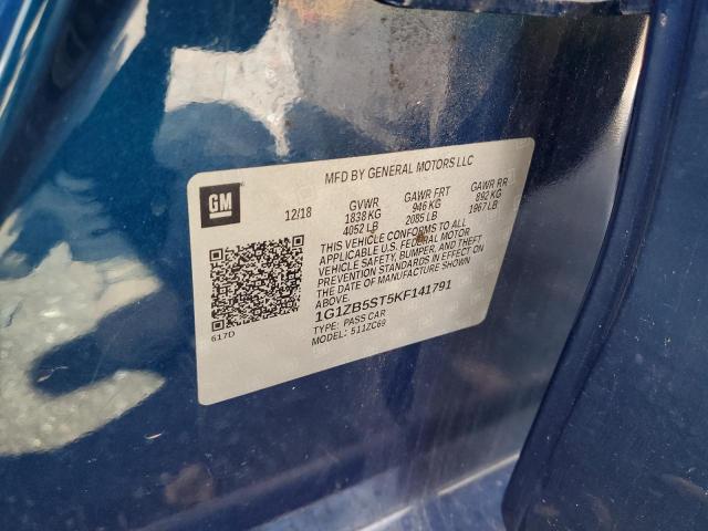 1G1ZB5ST5KF141791 - 2019 CHEVROLET MALIBU LS Blau Foto 12