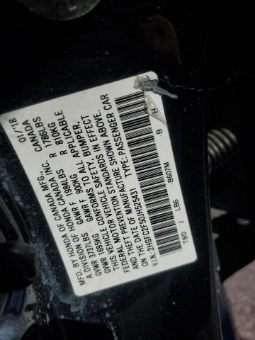 2HGFC2F50JH525431 - 2018 HONDA CIVIC LX Կապույտ լուսանկար 12