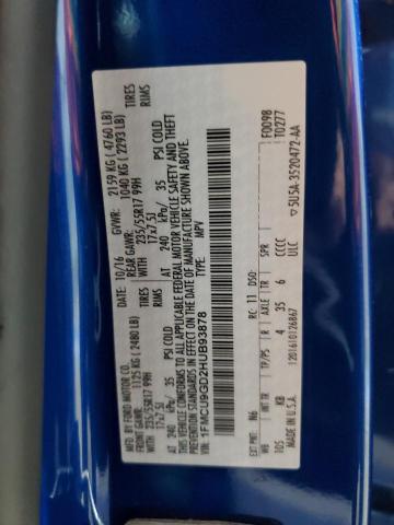 1FMCU9GD2HUB93878 - 2017 FORD ESCAPE SE 蓝色 照片 13