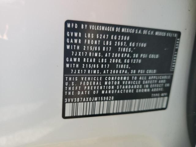 3VV3B7AX0JM159628 - 2018 VOLKSWAGEN TIGUAN SE WHITE photo 13