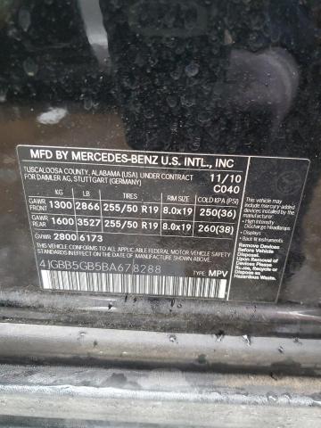 4JGBB5GB5BA678288 - 2011 MERCEDES-BENZ ML 350 BLACK photo 12