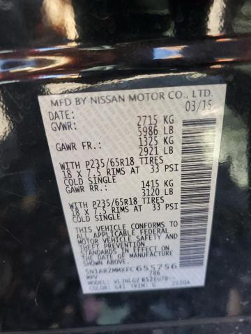 5N1AR2MMXFC655756 - 2015 NISSAN PATHFINDER S Qara foto 13