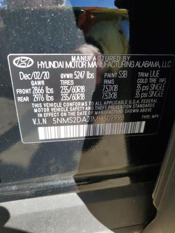 5NMS2DAJ1MH309998 - 2021 HYUNDAI SANTA FE SEL 黑色 照片 13