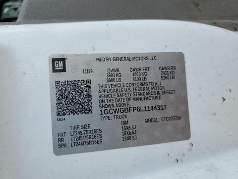 1GCWGBFP6L1144317 - 2020 CHEVROLET EXPRESS G2 WHITE photo 13